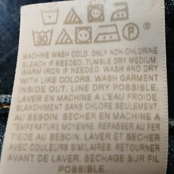 Levis 512 Jeans 10 30X28 Perfectly Slimming Boot Cut Flap Pocket Blue Denim - Picture 9 of 9